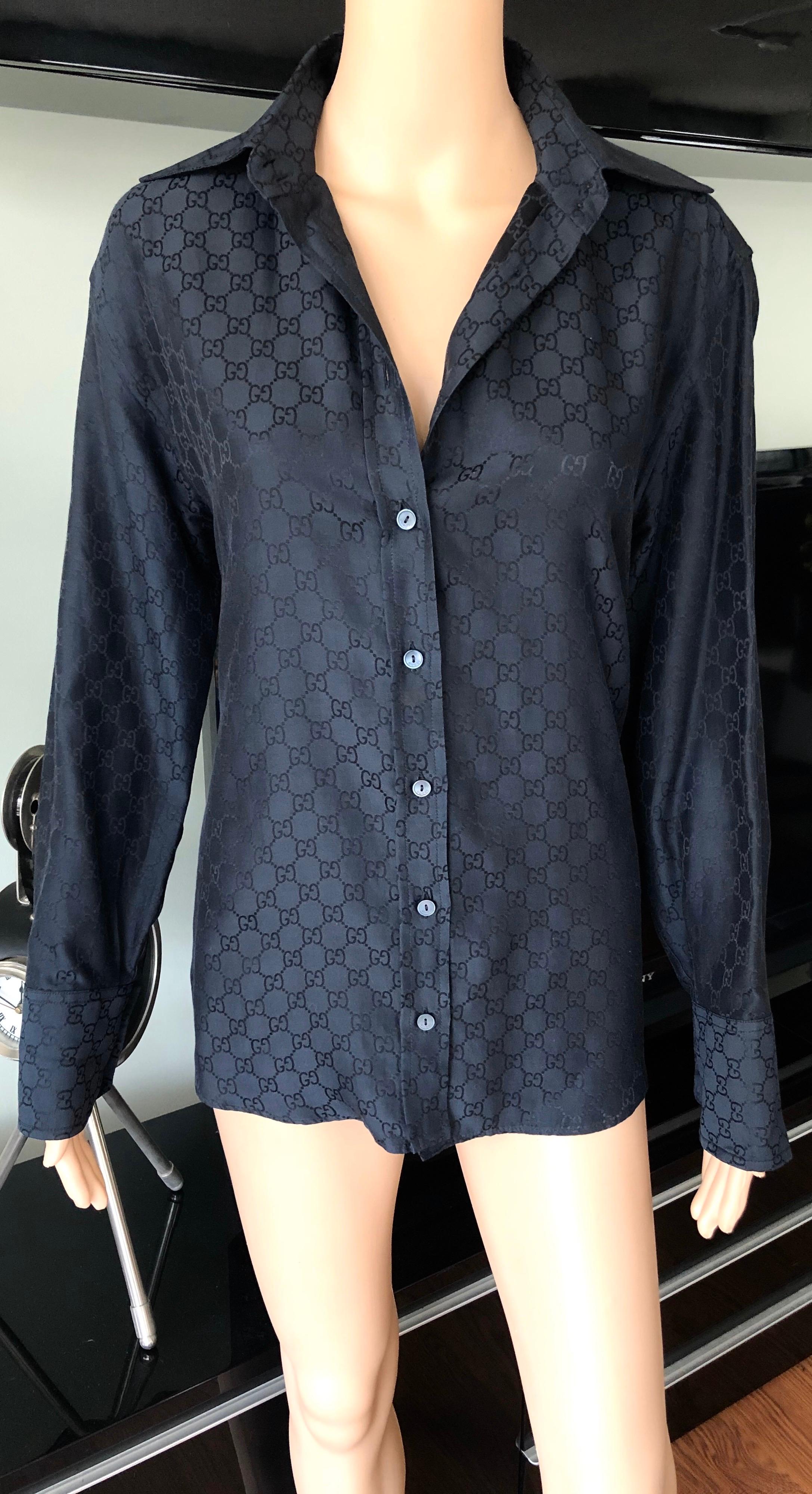 black gucci button up shirt