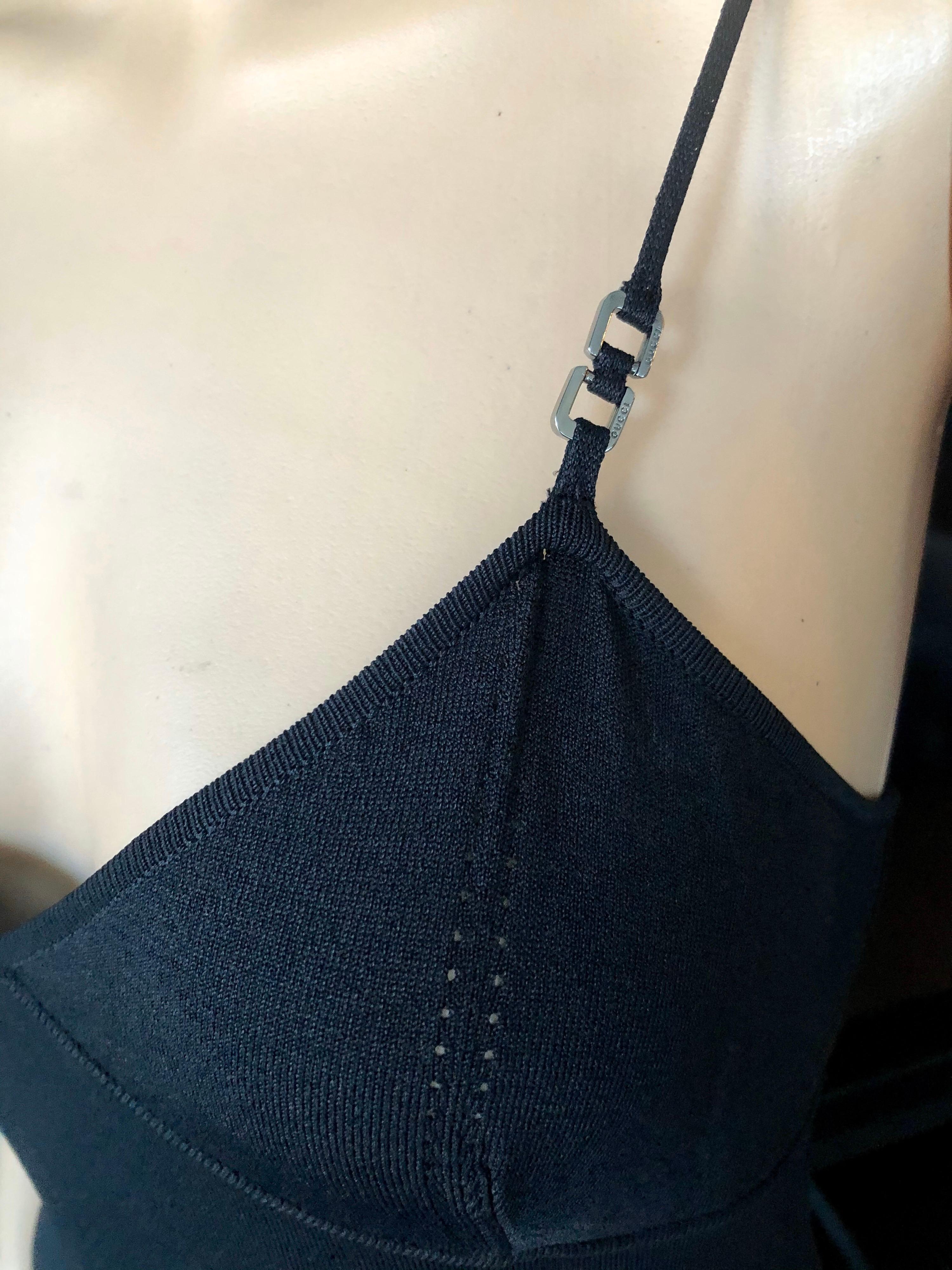 Tom Ford for Gucci S/S 1999 Knit Bodycon Black Dress  In Excellent Condition For Sale In Naples, FL