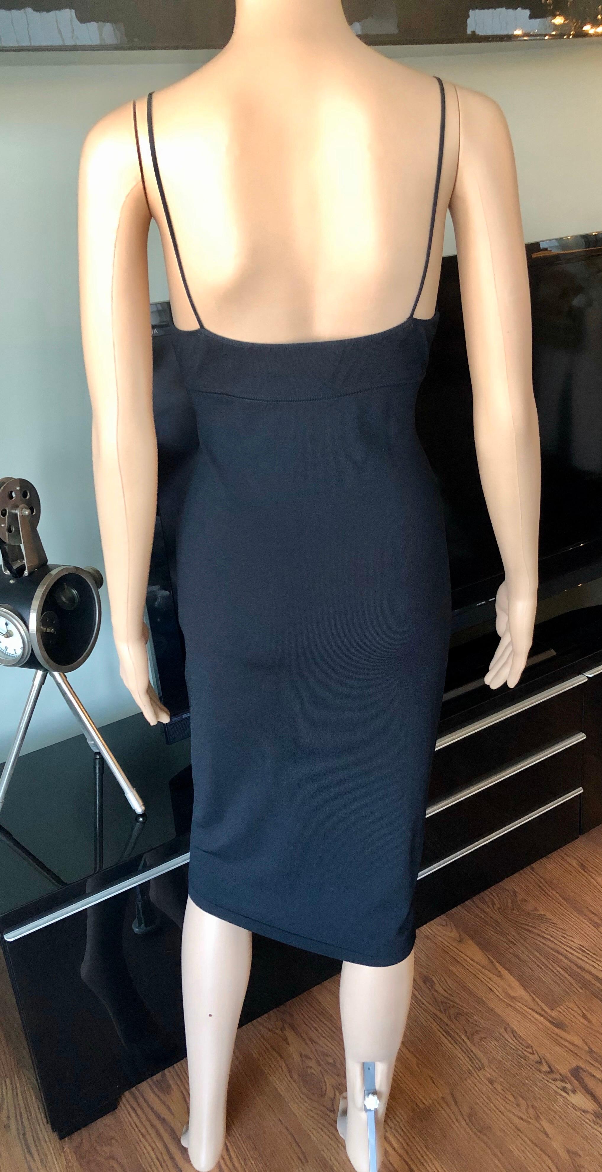 Women's Tom Ford for Gucci S/S 1999 Knit Bodycon Black Dress For Sale