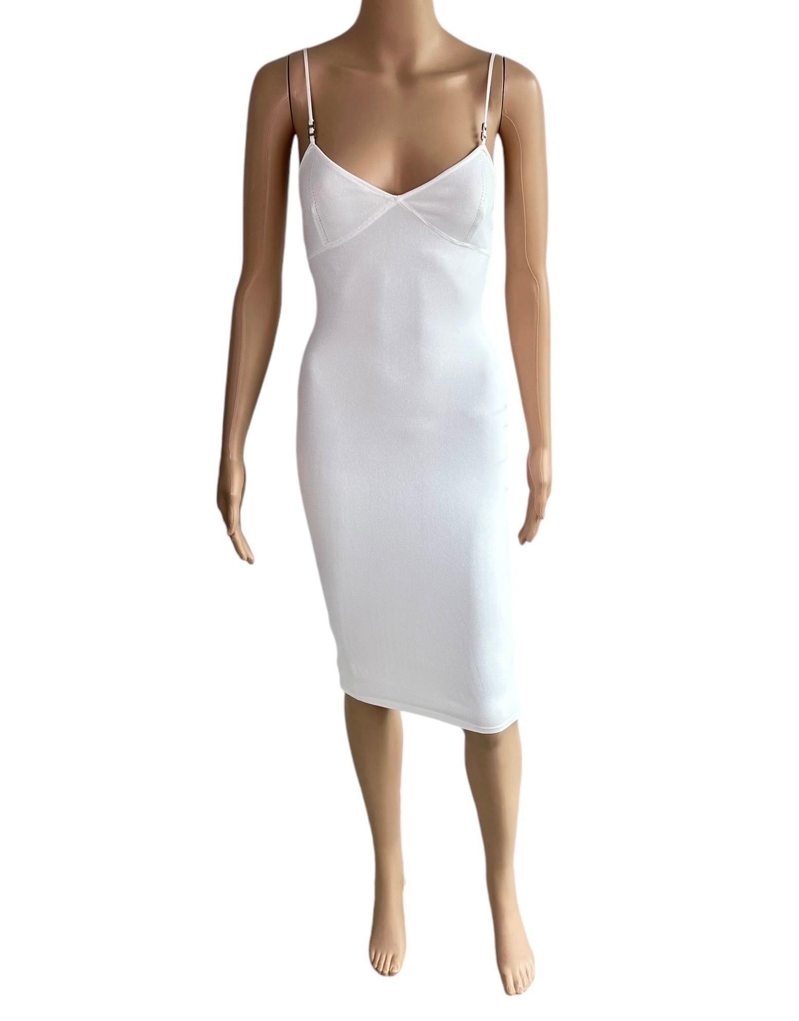 Tom Ford for Gucci S/S 1999 Knit Bodycon White Midi Dress 5