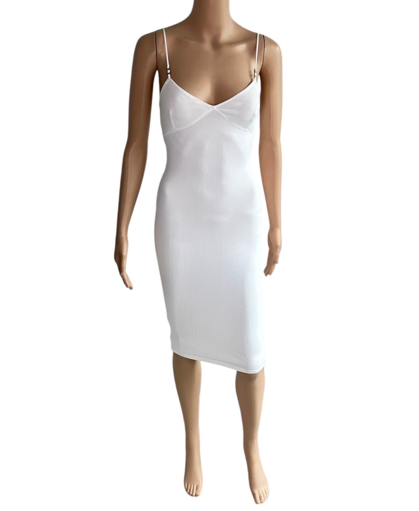 Tom Ford for Gucci S/S 1999 Knit Bodycon White Midi Dress 9
