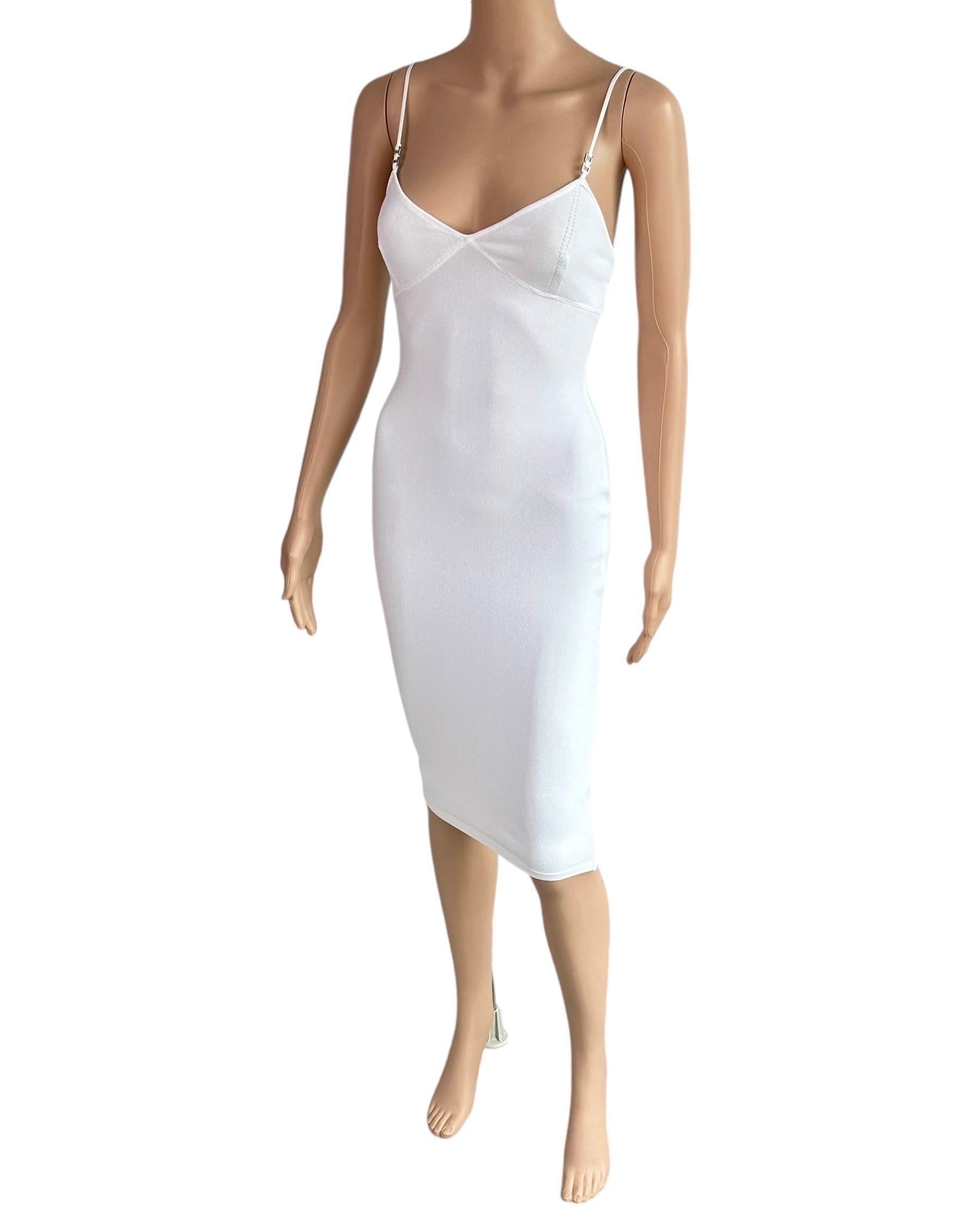 Tom Ford for Gucci S/S 1999 Knit Bodycon White Midi Dress 10