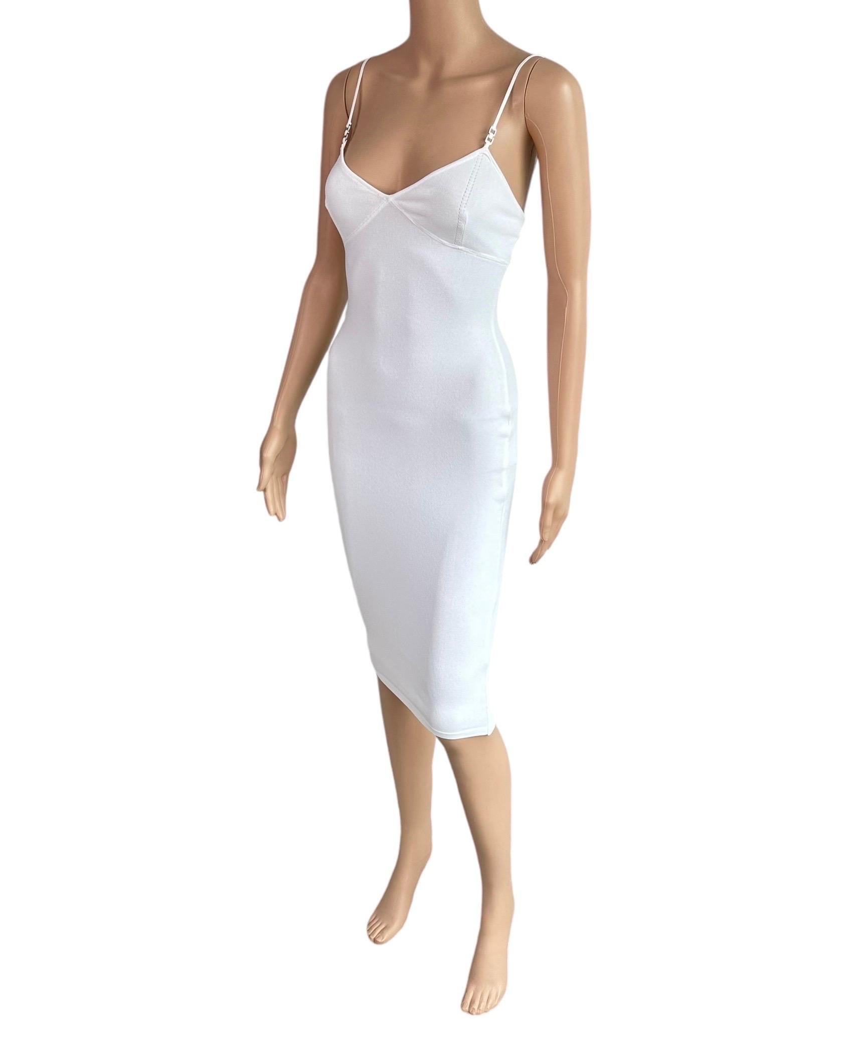 Tom Ford for Gucci S/S 1999 Knit Bodycon White Midi Dress 12