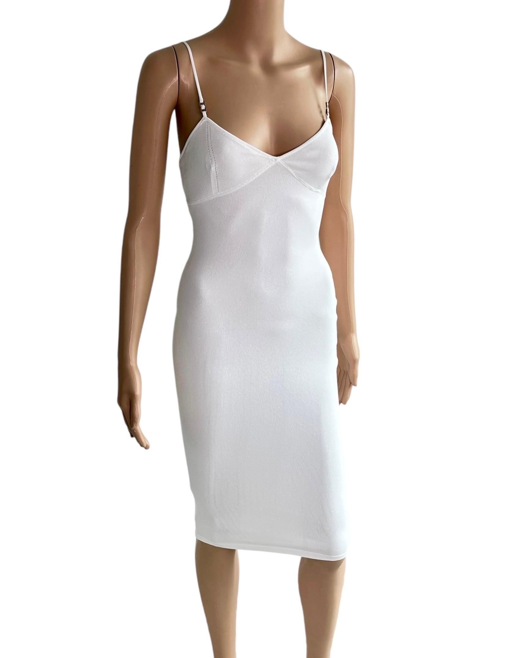 Tom Ford for Gucci S/S 1999 Knit Bodycon White Midi Dress 1