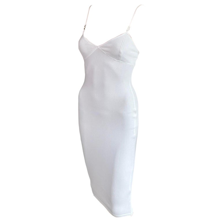 princess polly baby blue dress Tom Ford for Gucci S/S 1999 Knit Bodycon White Midi Dress at 1stDibs main image 0