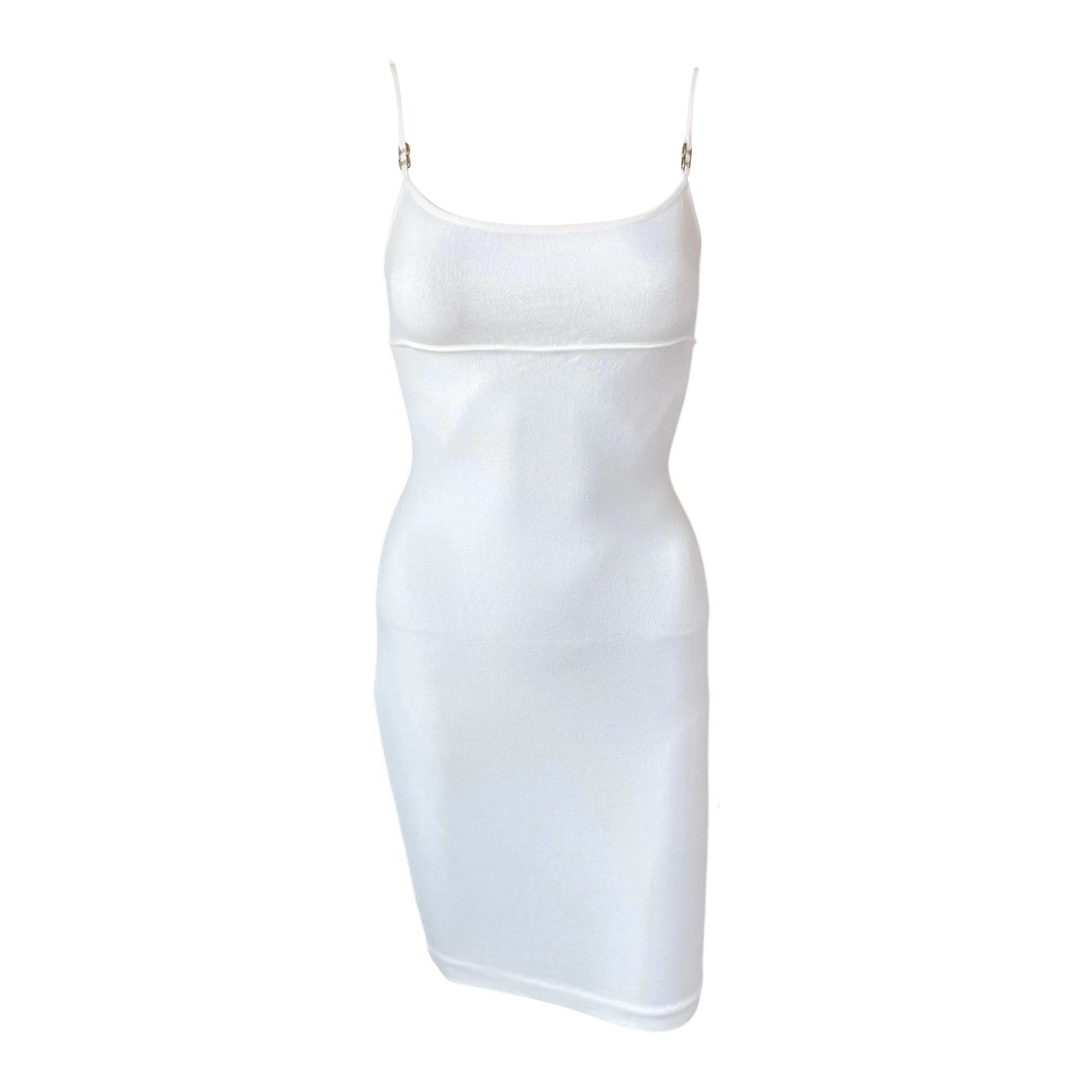 Tom Ford for Gucci S/S 1999 Knit Bodycon White Midi Dress For Sale
