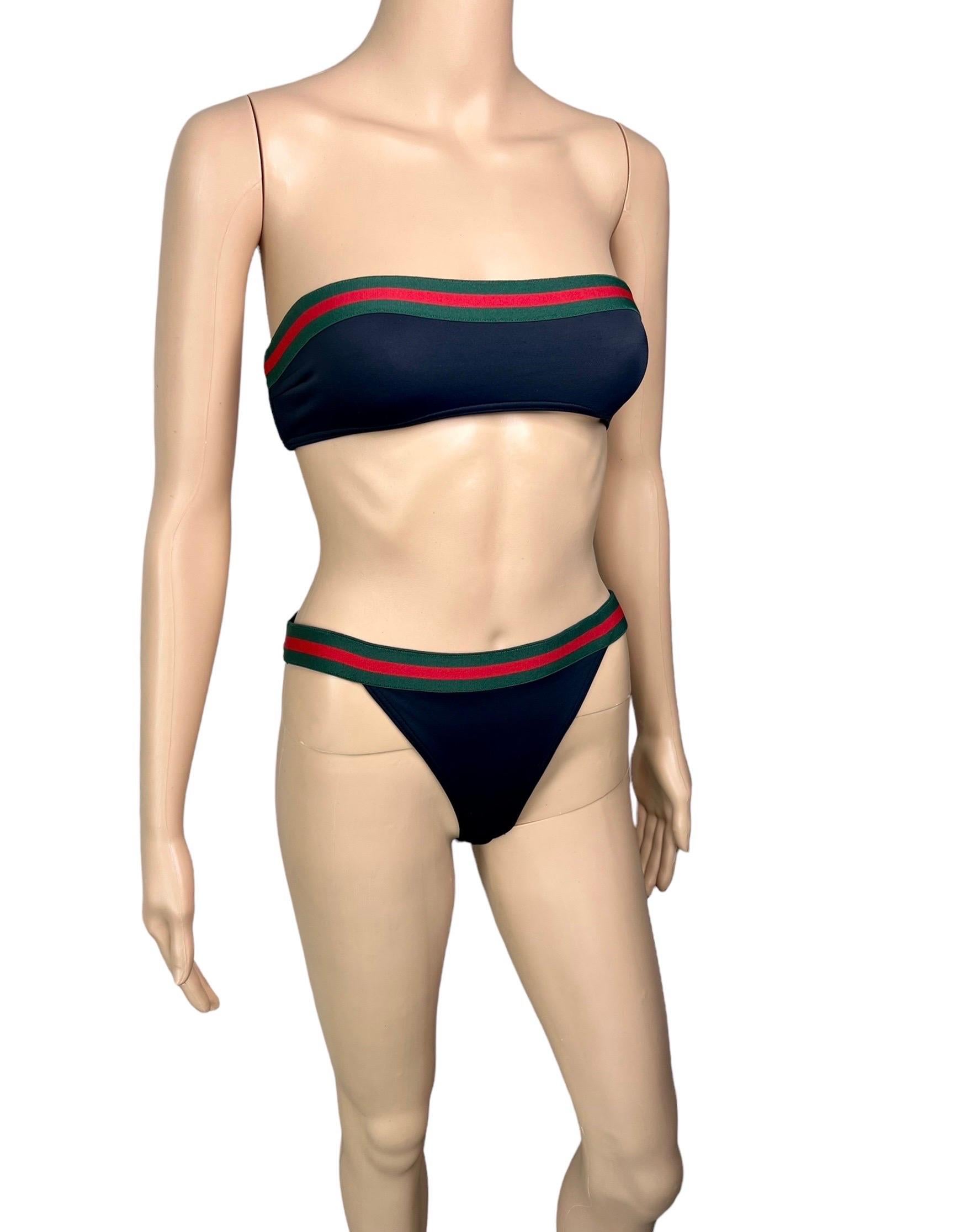 Tom Ford for Gucci S/S 1999 Strapless Bra & Bikini Two-Piece Swimwear Swimsuit For Sale 3