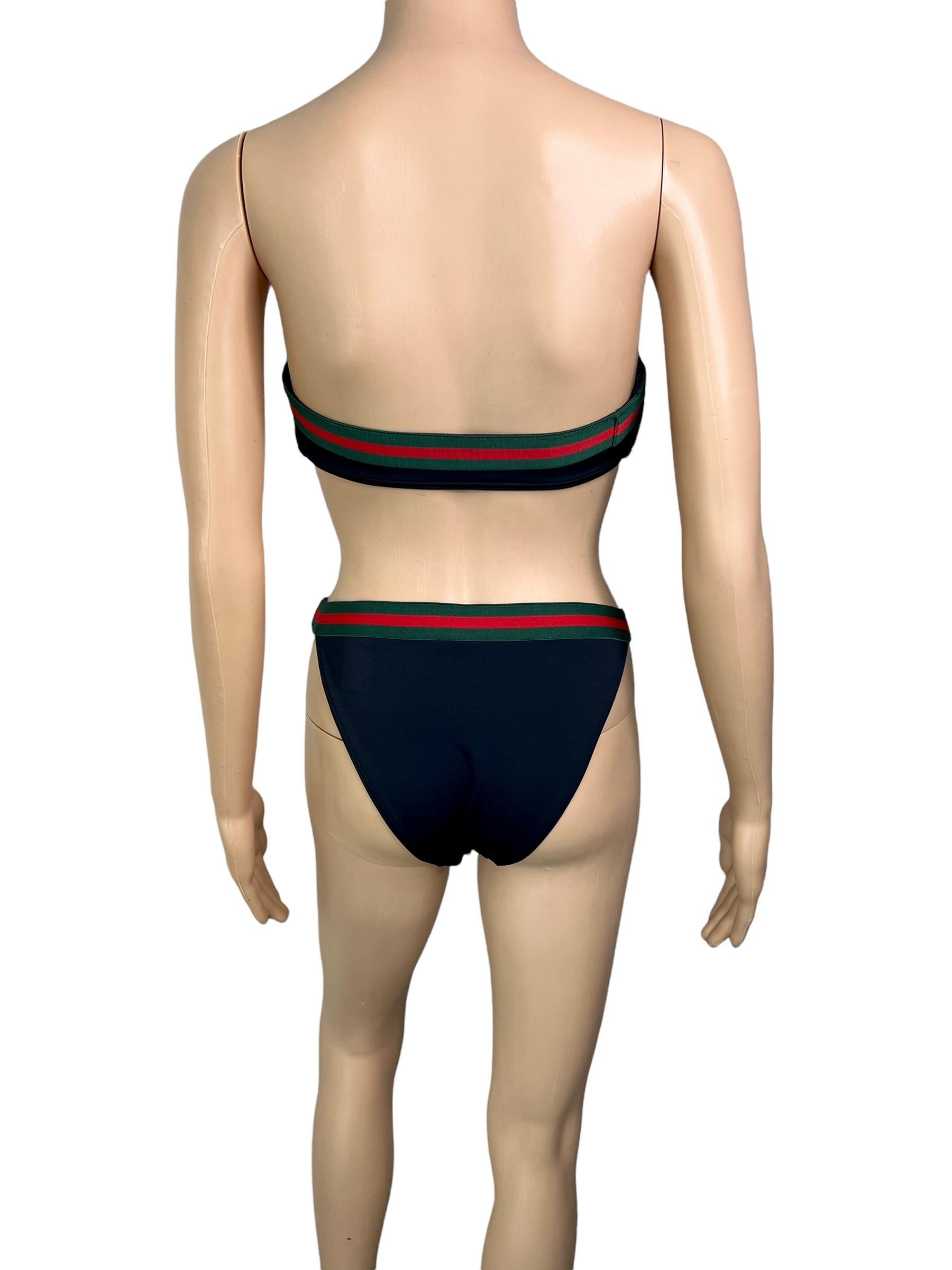 Tom Ford für Gucci S/S 1999 Trägerloser zweiteiliger Badeanzug mit BH und Bikini (Schwarz) im Angebot