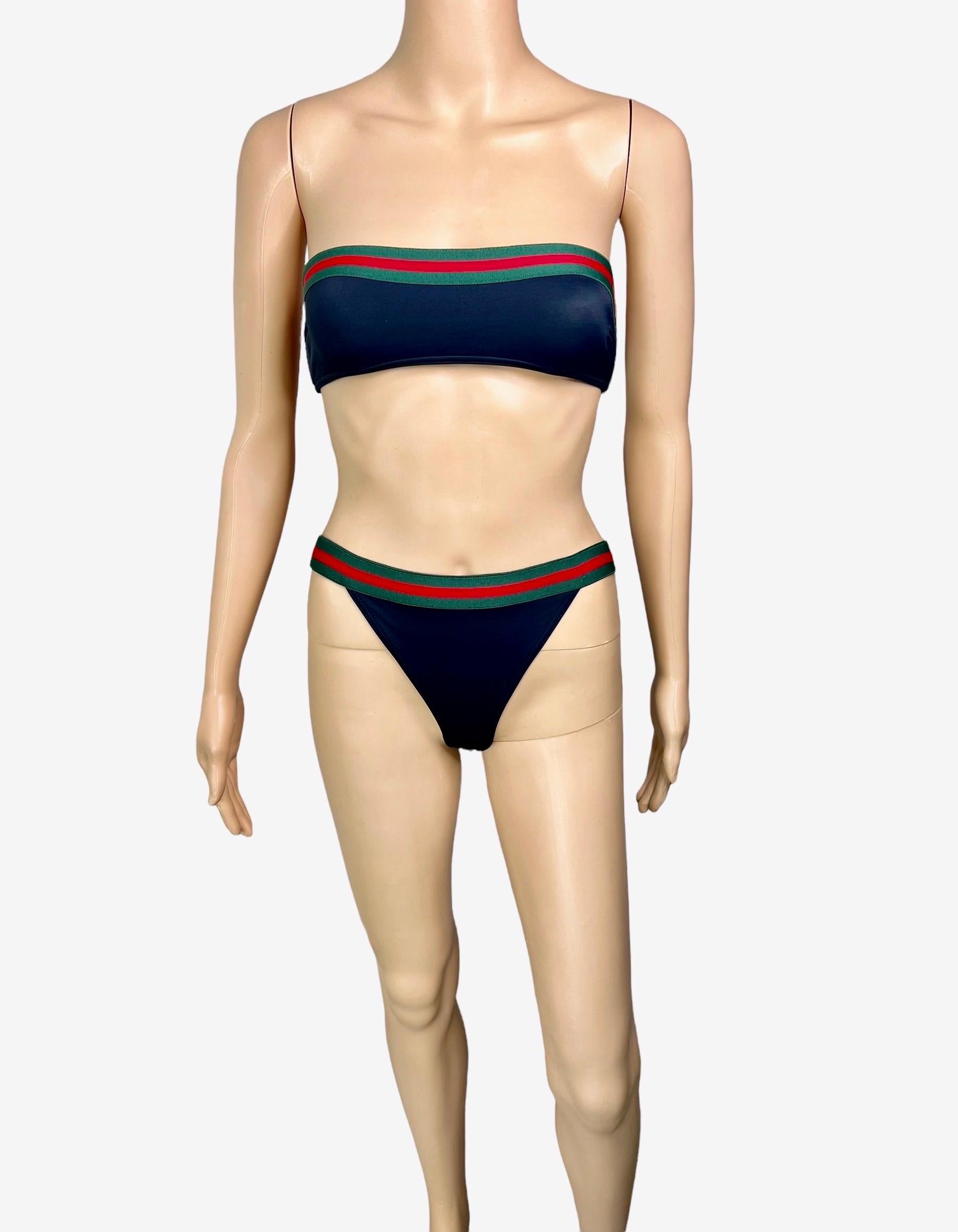 Tom Ford for Gucci S/S 1999 Strapless Bra & Bikini Two-Piece Swimwear Swimsuit In Good Condition For Sale In Naples, FL