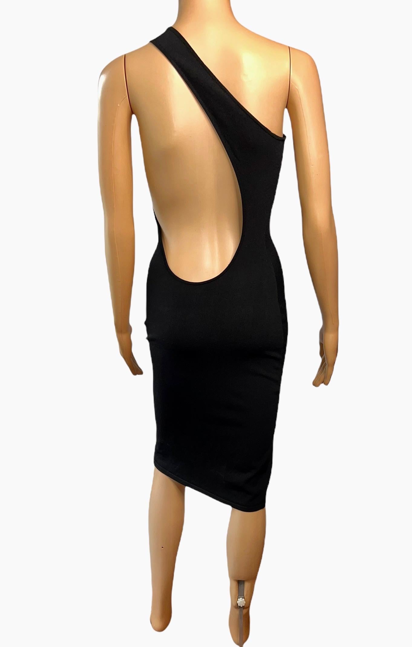Tom Ford for Gucci S/S 2000 Cutout Bodycon Knit Black Dress In Good Condition For Sale In Naples, FL