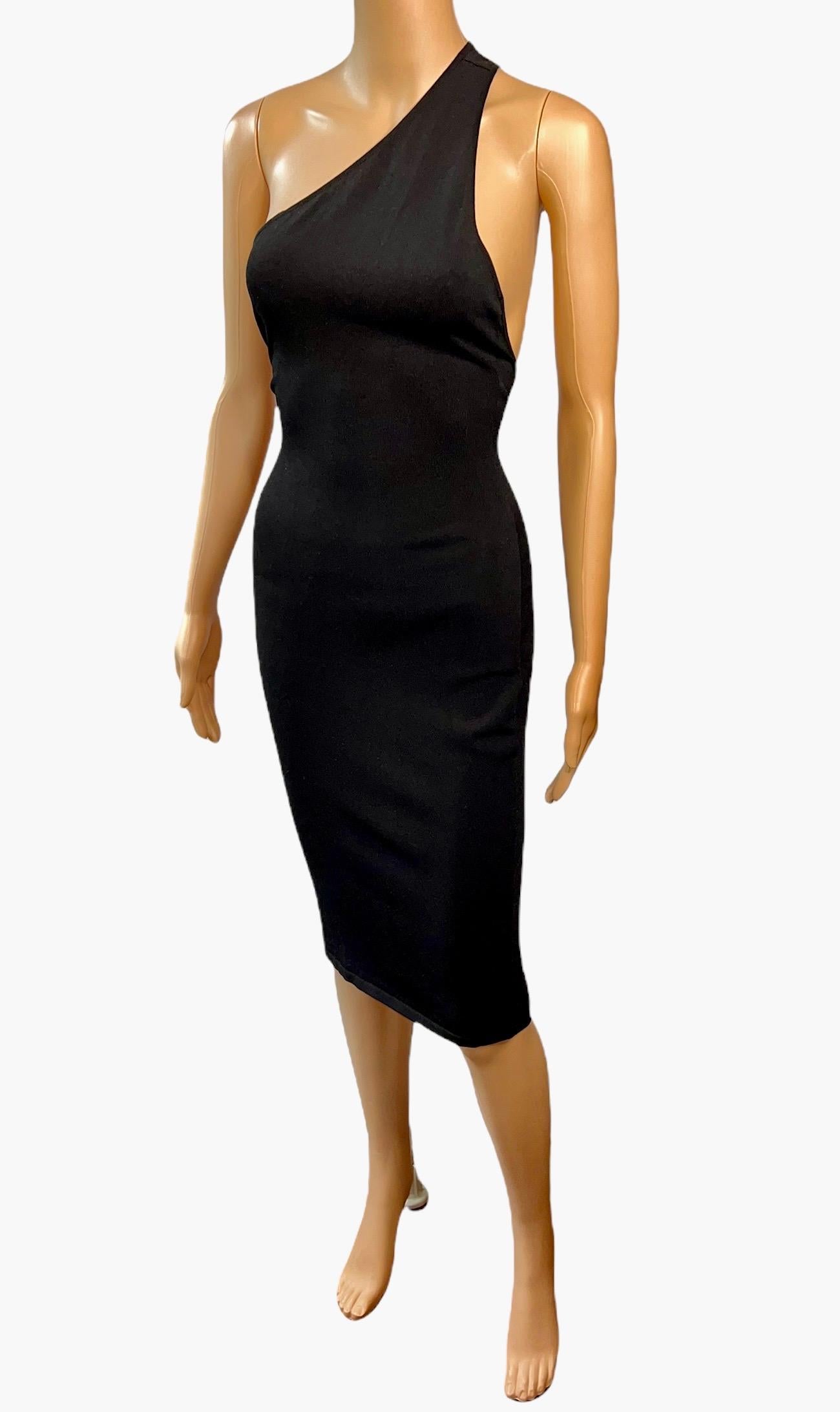 Women's or Men's Tom Ford for Gucci S/S 2000 Cutout Bodycon Knit Black Dress For Sale