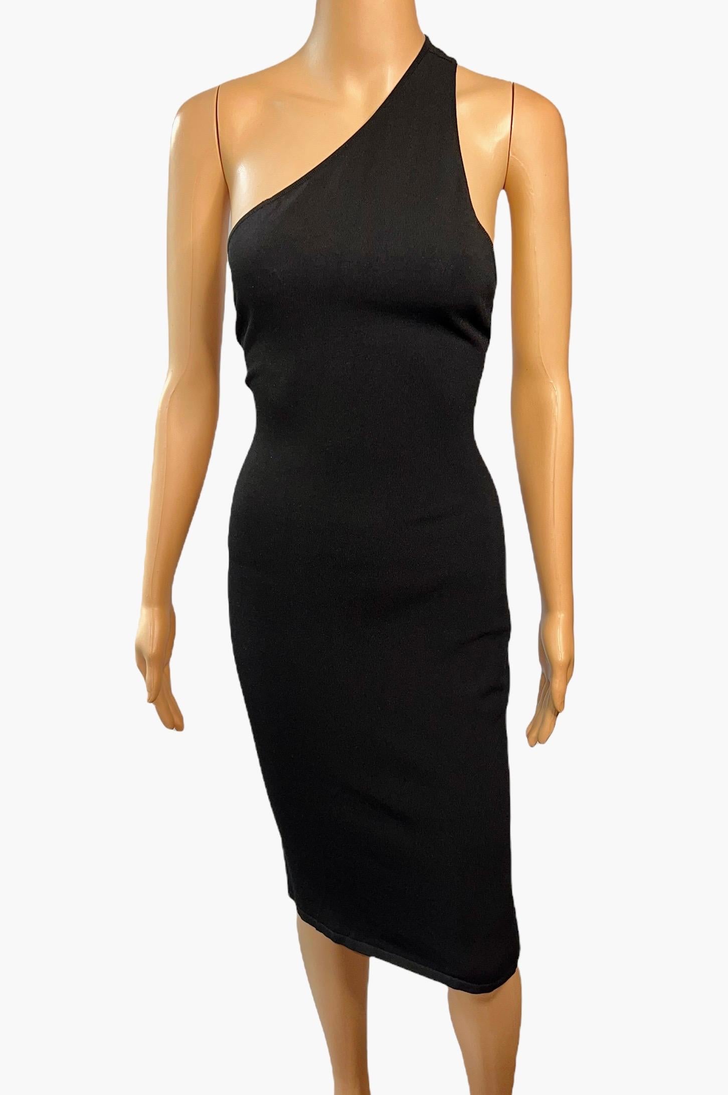 Tom Ford for Gucci S/S 2000 Cutout Bodycon Knit Black Dress For Sale 1