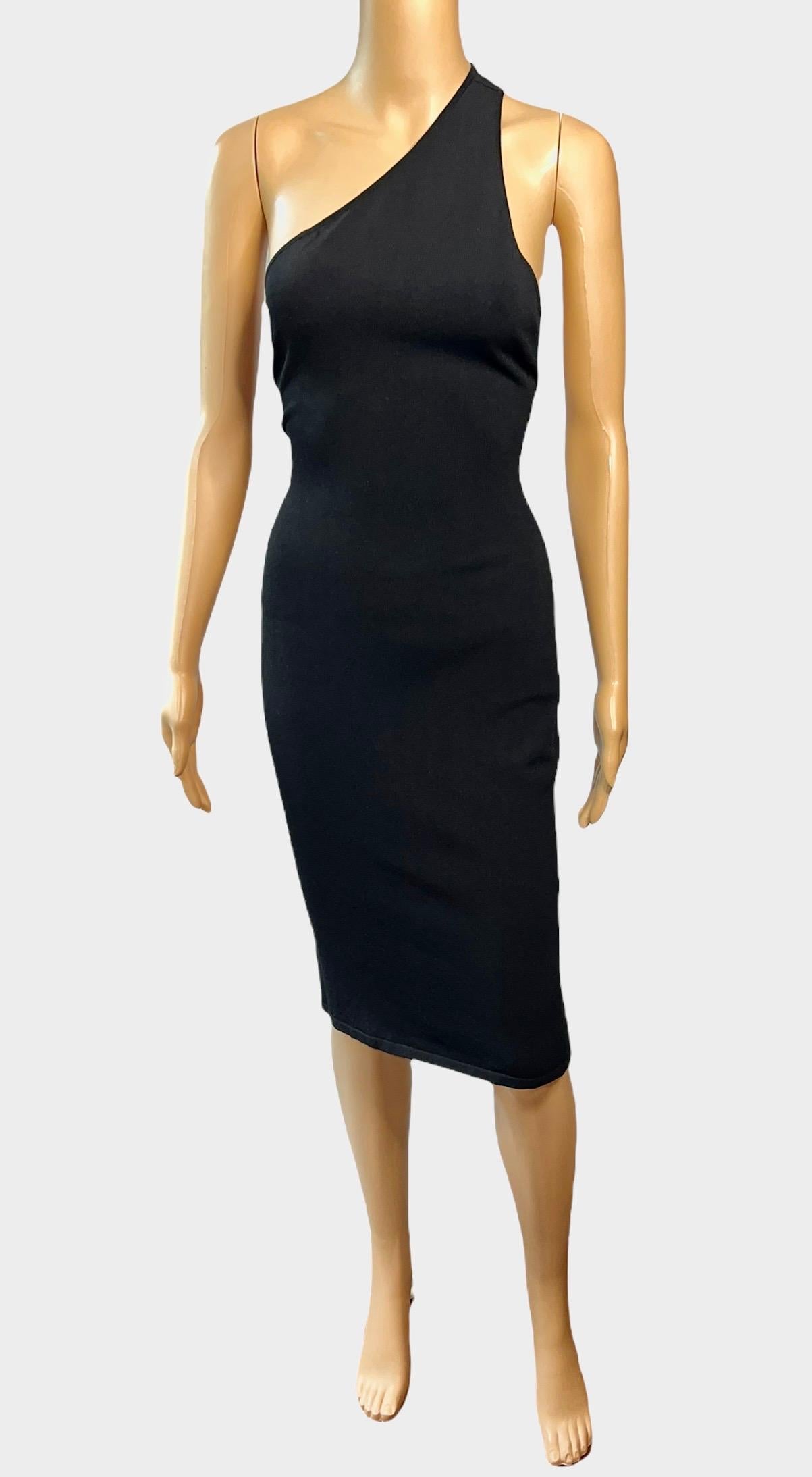 Tom Ford for Gucci S/S 2000 Cutout Bodycon Knit Black Dress For Sale 3