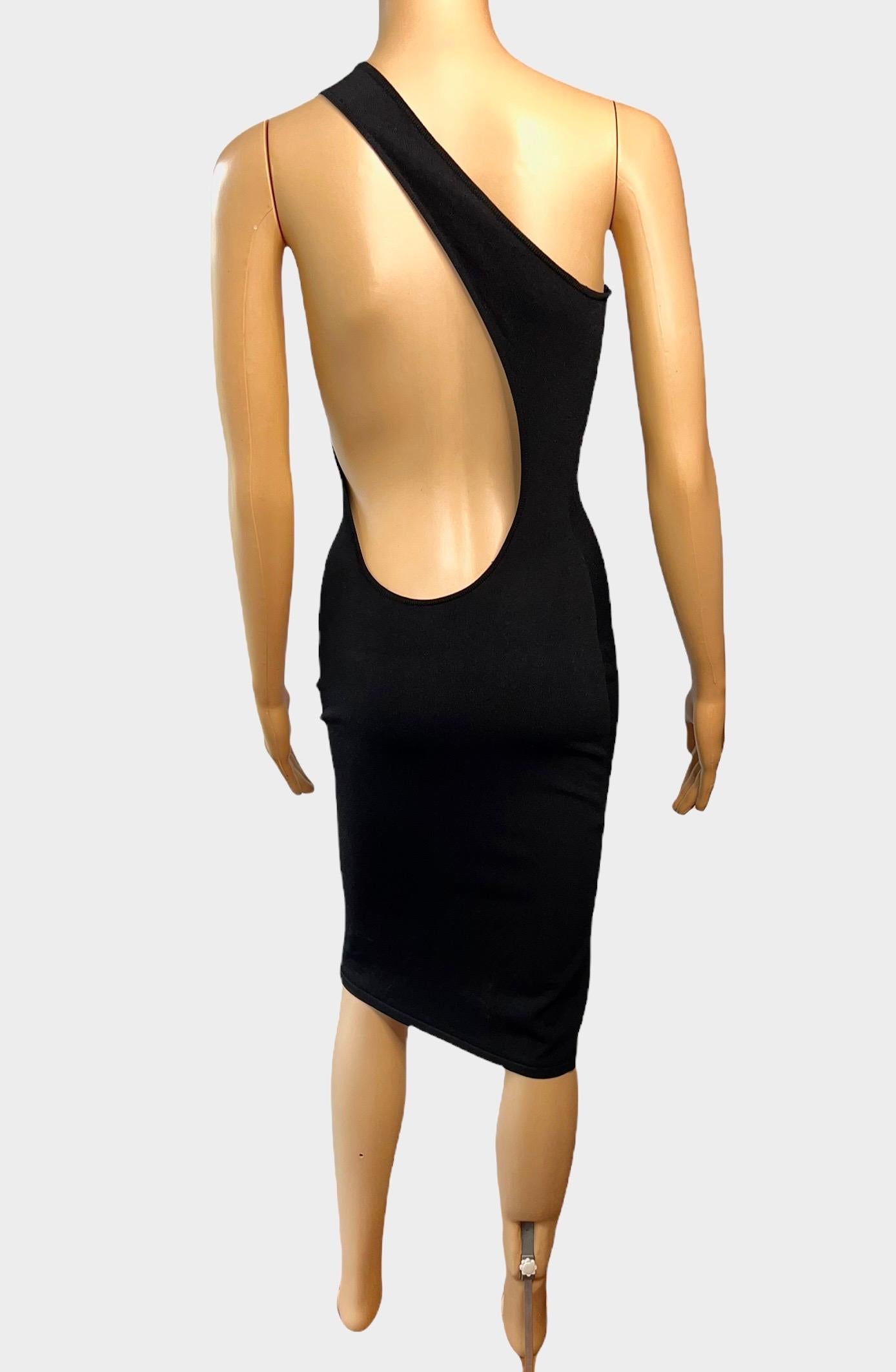 Tom Ford for Gucci S/S 2000 Cutout Bodycon Knit Black Dress For Sale 4