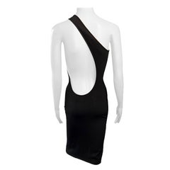 Tom Ford für Gucci F/S 2000 Schwarzes Bodycon-Strickkleid mit Ausschnitt und Ausschnitt