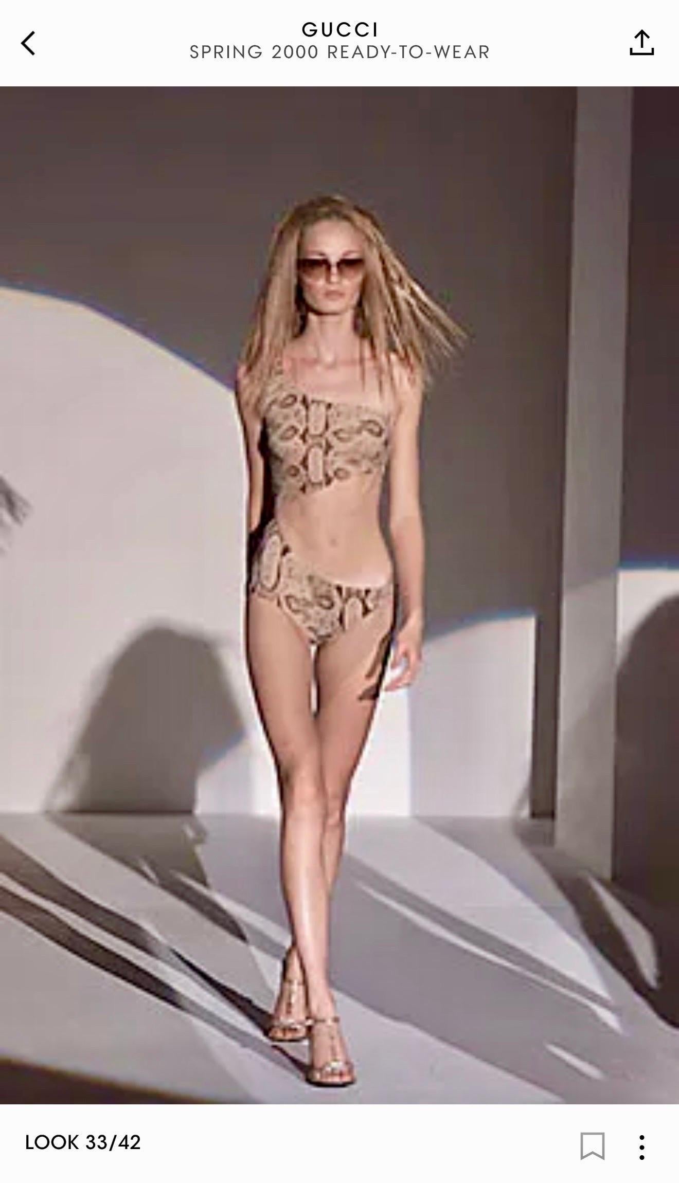 Tom Ford for Gucci S/S 2000 Runway Cutout One Piece Bodysuit Swimsuit Swimwear For Sale 14
