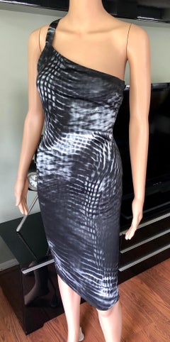 Tom Ford for Gucci S/S 2000 Runway One Shoulder Bodycon Knit Midi Dress