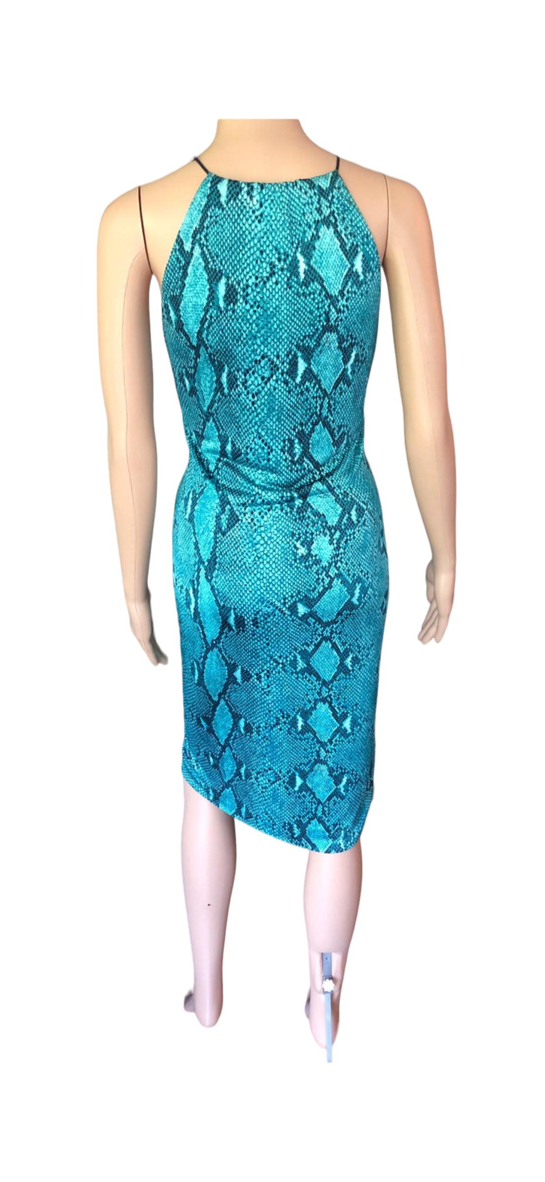 Tom Ford for Gucci, sfilata P/E 2000, abito con stampa pitone e halter a strapiombo In condizioni buone in vendita a Naples, FL