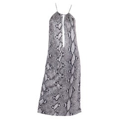 Tom Ford For Gucci S/S 2000 Runway Python Print Rayon Dress w Plunging V