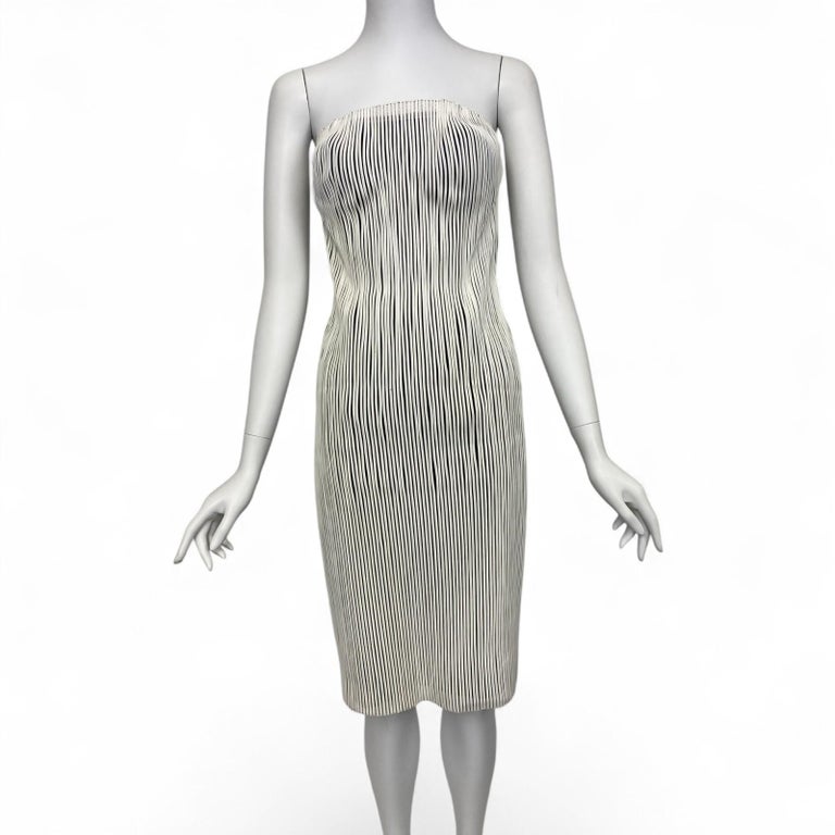 Tom Ford for Gucci S/S 2001 Leather Tulle Bustier Dress Sz: 42 For Sale at  1stDibs
