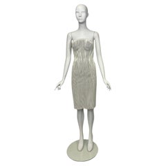 Tom Ford for Gucci P/E 2001 Abito Bustier in pelle e tulle Sz: 42