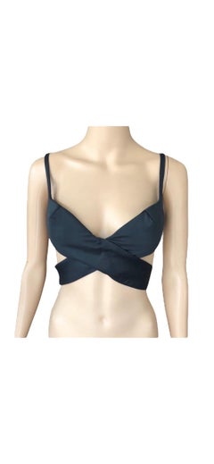 Tom Ford for Gucci S/S 2001 Runway Cutout Black Bustier Bra Crop Top