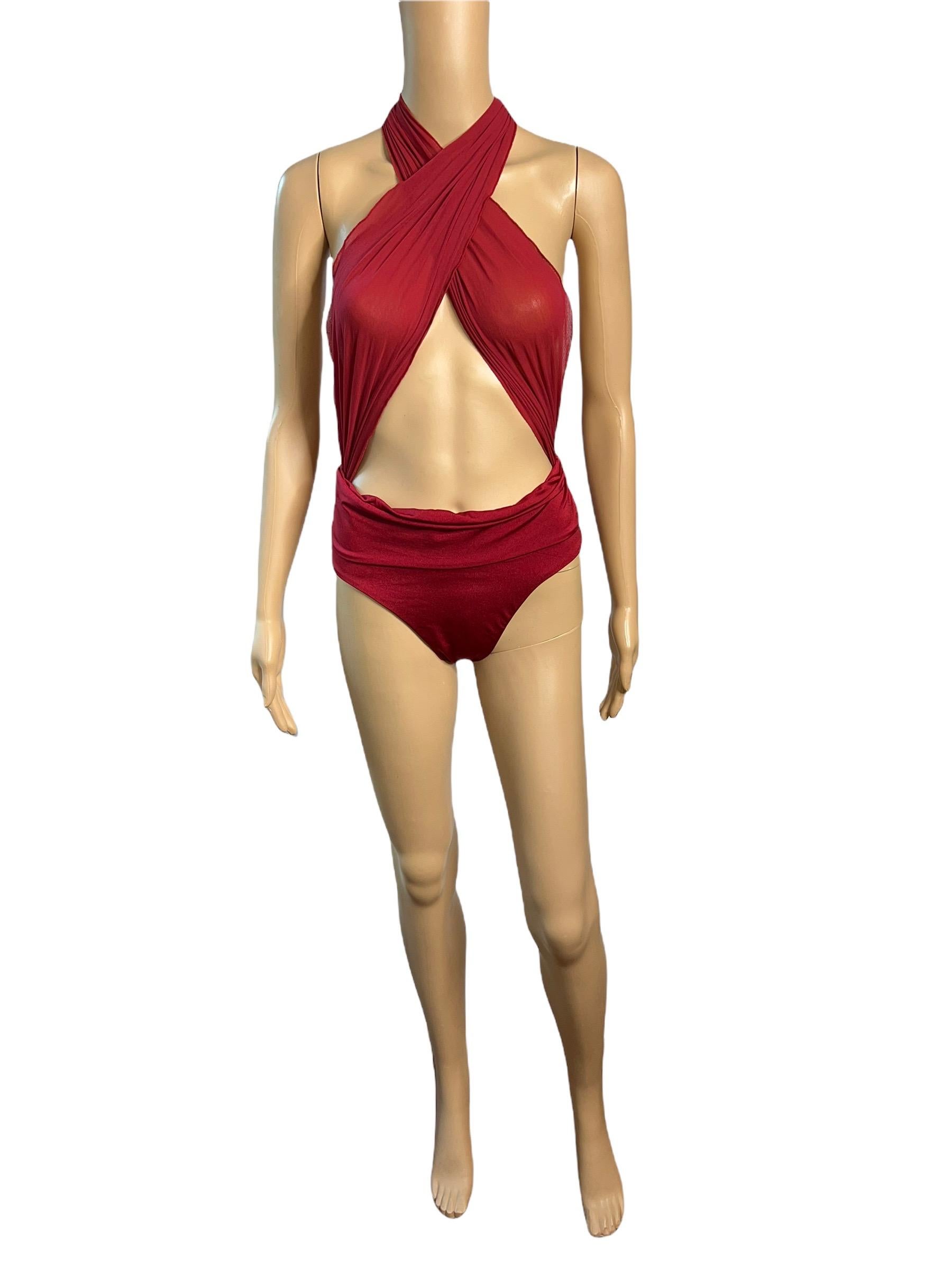 Tom Ford for Gucci S/S 2001 Runway Sheer One Piece Bodysuit Swimsuit Swimwear  In Good Condition In Naples, FL