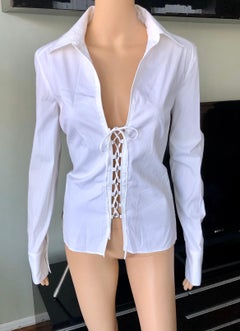 Tom Ford for Gucci S/S 2002 Lace-up White Top Shirt