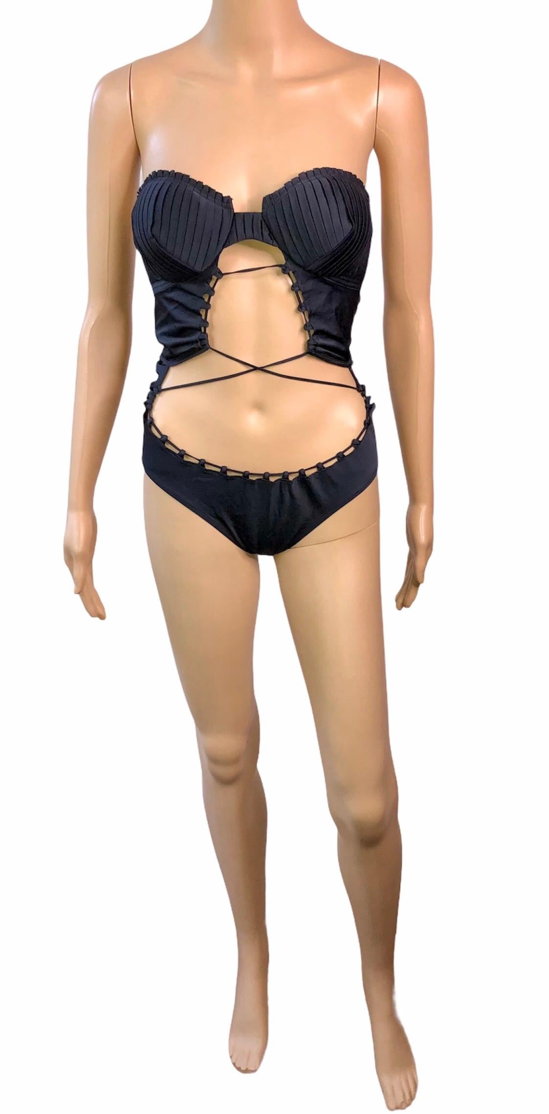 Tom Ford for Gucci S/S 2004 Bustier Cutout One Piece Bodysuit Swimsuit Swimwear  In Excellent Condition In Naples, FL