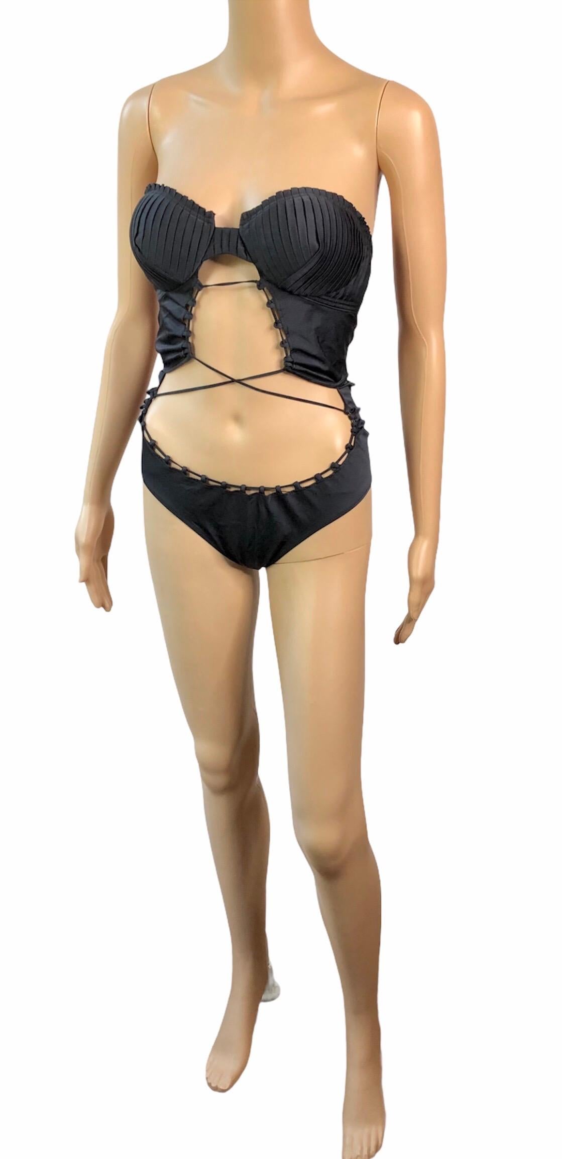 Tom Ford for Gucci S/S 2004 Bustier Cutout One Piece Bodysuit Swimsuit Swimwear  2