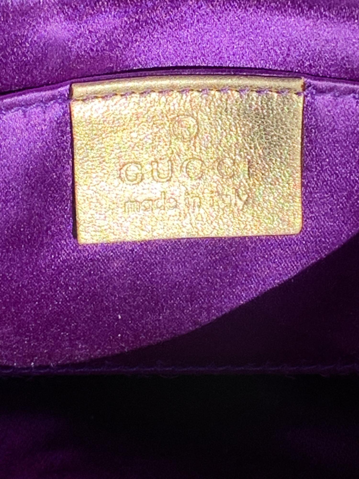 Tom Ford for Gucci S/S 2004 Gold Purple Snake Enamel Serpent Clutch 3