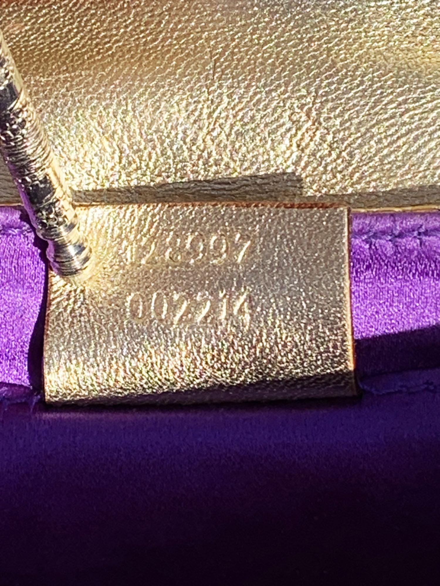 Tom Ford for Gucci S/S 2004 Gold Purple Snake Enamel Serpent Clutch 4