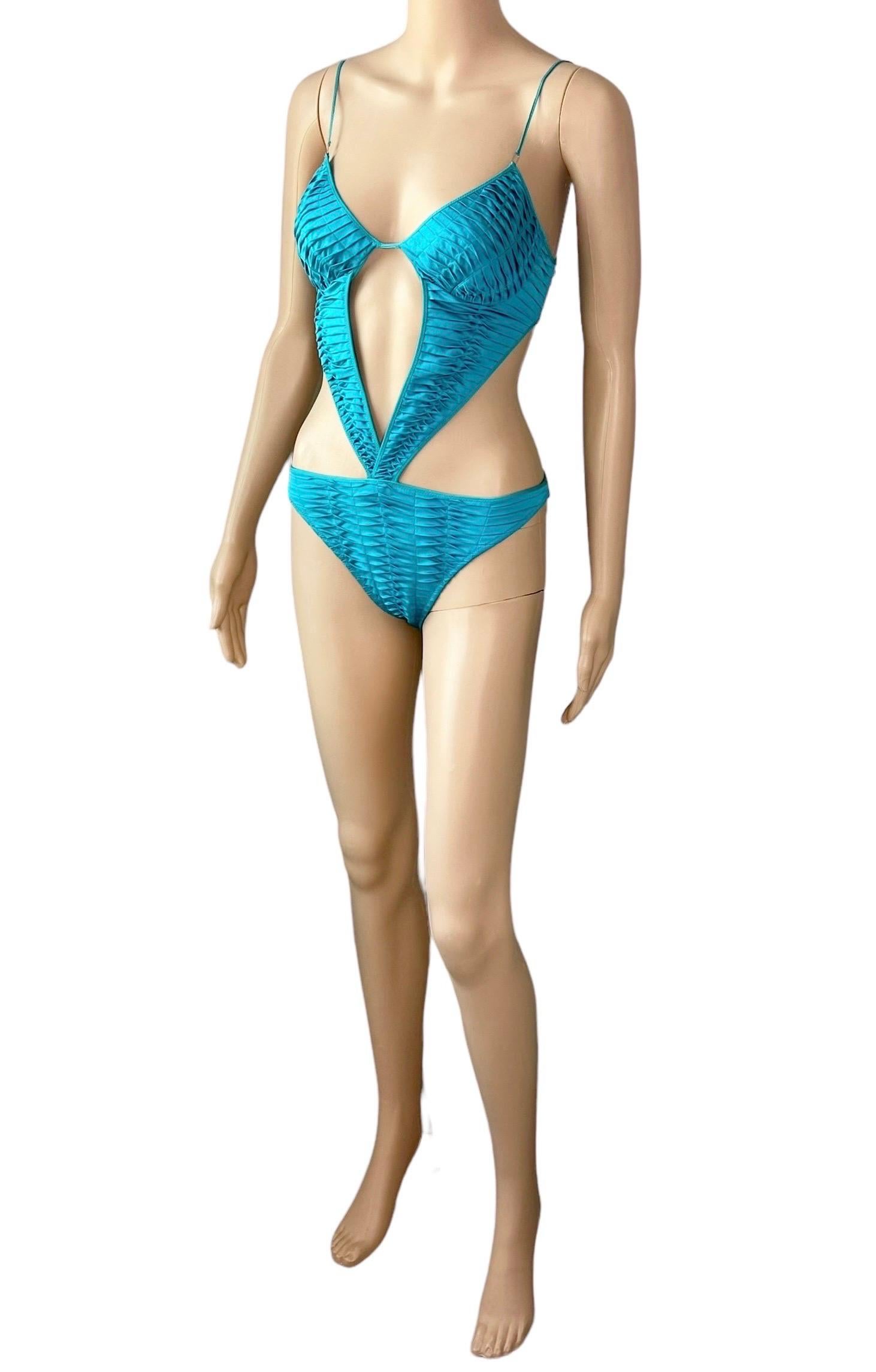 Tom Ford for Gucci S/S 2004 Runway Cutout One Piece Bodysuit Swimsuit Swimwear For Sale 7