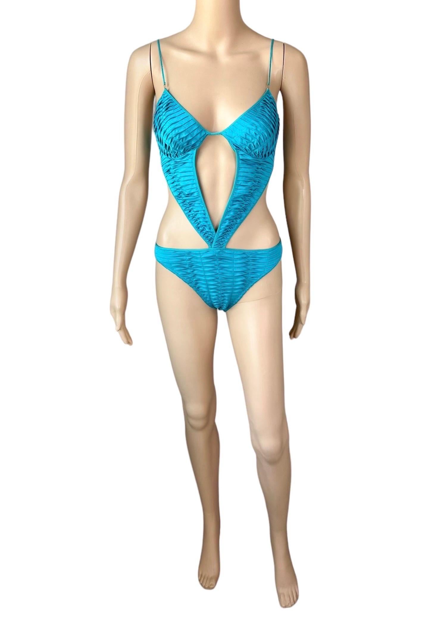 Women's or Men's Tom Ford for Gucci S/S 2004 Runway Cutout One Piece Bodysuit Swimsuit Swimwear For Sale