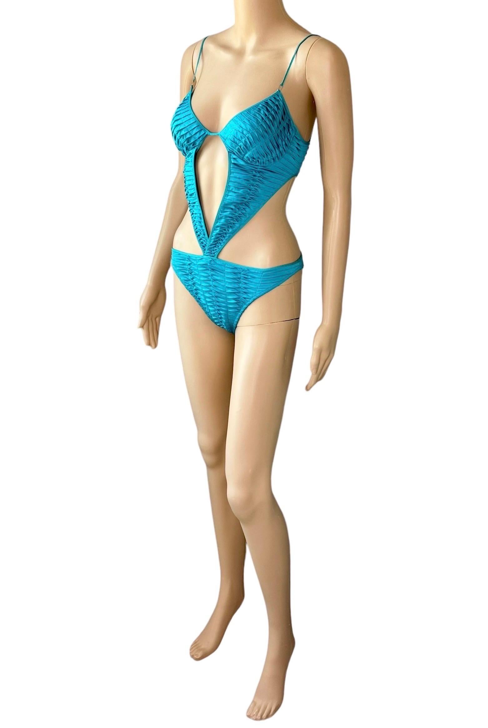 Tom Ford for Gucci S/S 2004 Runway Cutout One Piece Bodysuit Swimsuit Swimwear For Sale 4