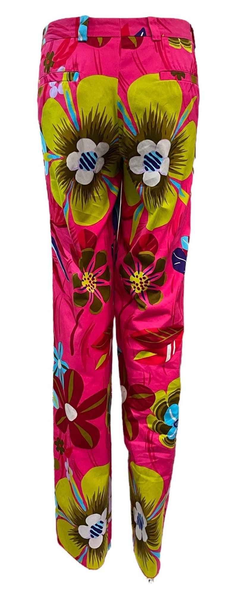 Tom Ford for Gucci S/S Pink Tropical Floral Pants, 1999 im Zustand „Neu“ im Angebot in Los Angeles, CA