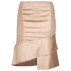 Tom Ford for Gucci Pasarela S/S 2004 Falda Asimétrica Seda Blush Nude Italiana 44