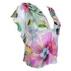 Tom Ford for Gucci Camicetta con stampa floreale tropicale in seta per la P/E, 1999