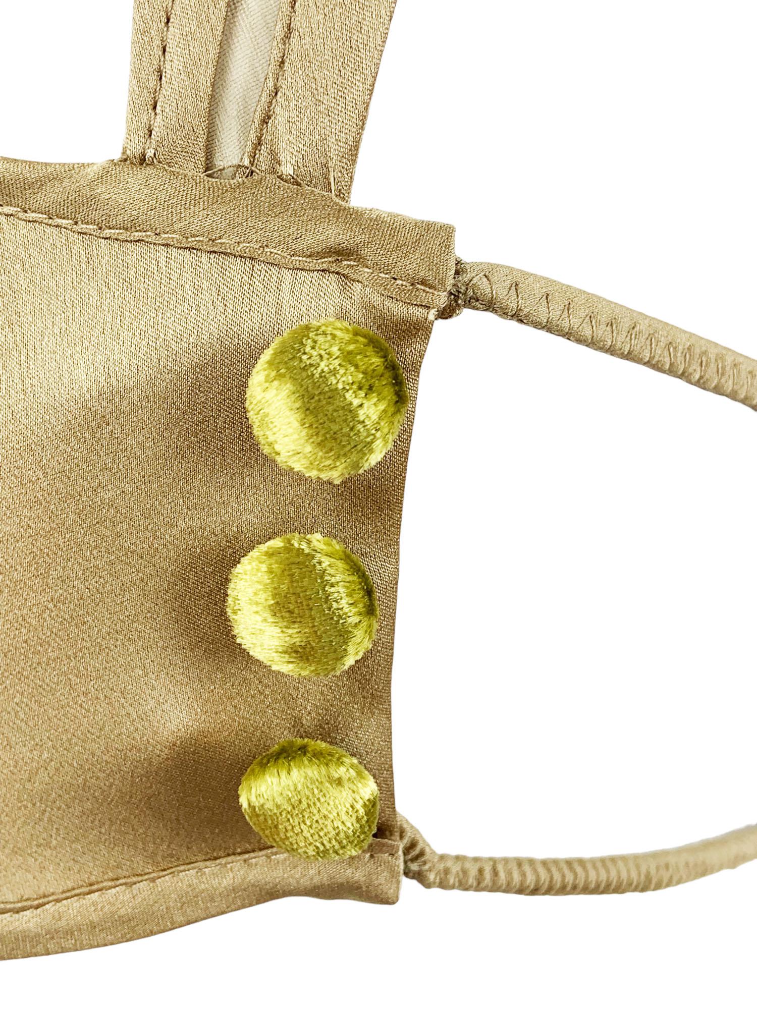 Donna Tom Ford for Gucci Seta Bronzo Chiaro Backless Crop Top Bustier Italiano 42 in vendita