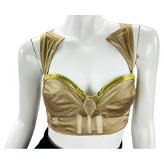 Tom Ford for Gucci Seta Bronzo Chiaro Backless Crop Top Bustier Italiano 42