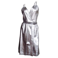 Tom Ford for Gucci - Vestito senza schienale in pelle argentata