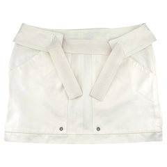 Tom Ford for Gucci Spring 2003 White Belted Utility Mini Skirt