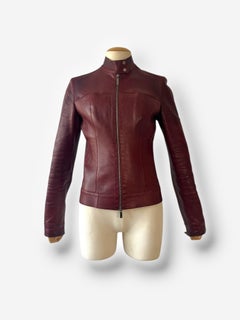 Tom Ford for Gucci Spring/Summer 1999 Maroon Leather Moto Jacket