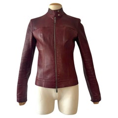 Tom Ford for Gucci Spring/Summer 1999 Maroon Leather Moto Jacket