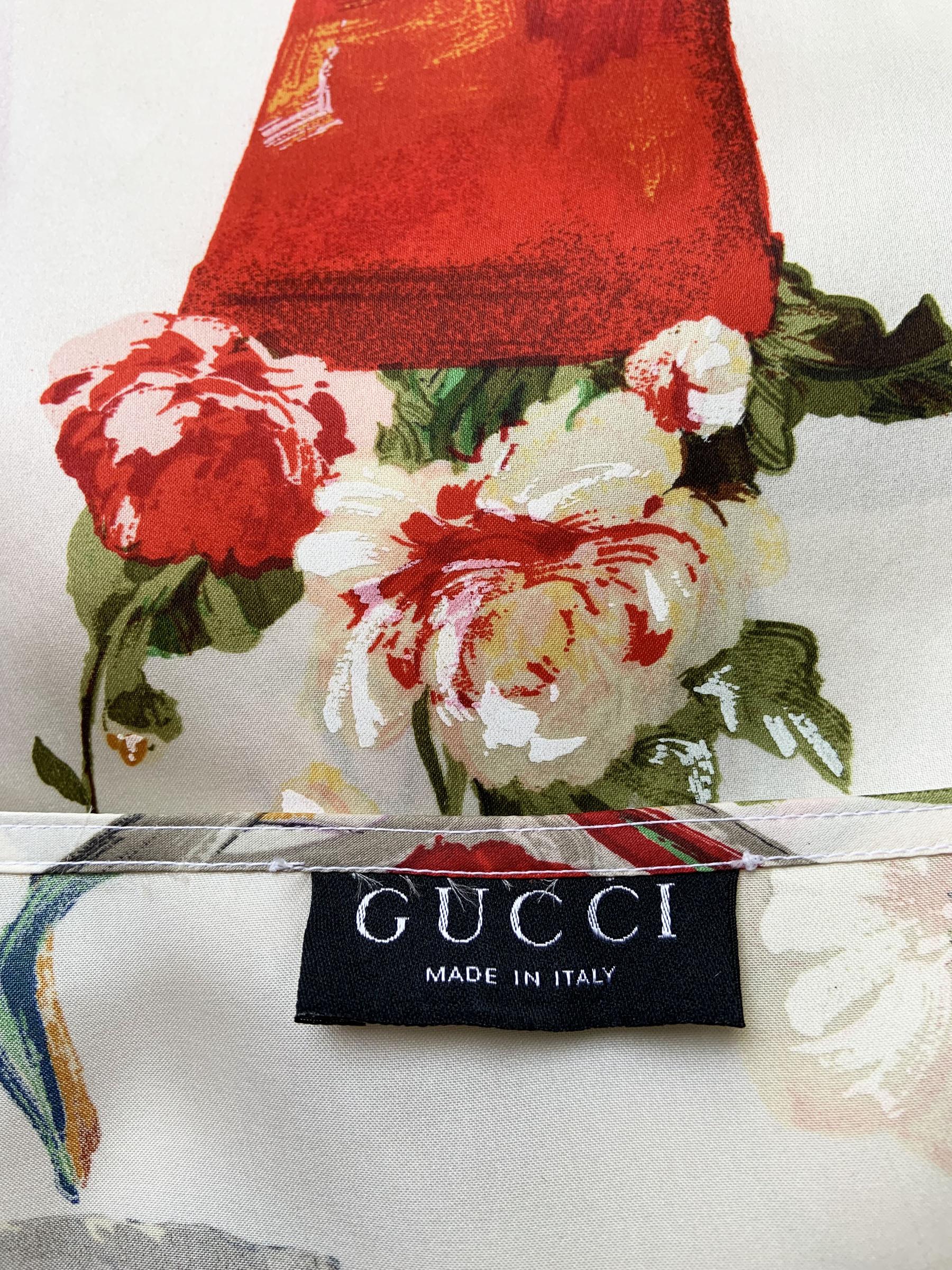 Tom Ford for Gucci SS 1995 Flowerpot - Robe en organza de soie imprimée 42 en vente 9