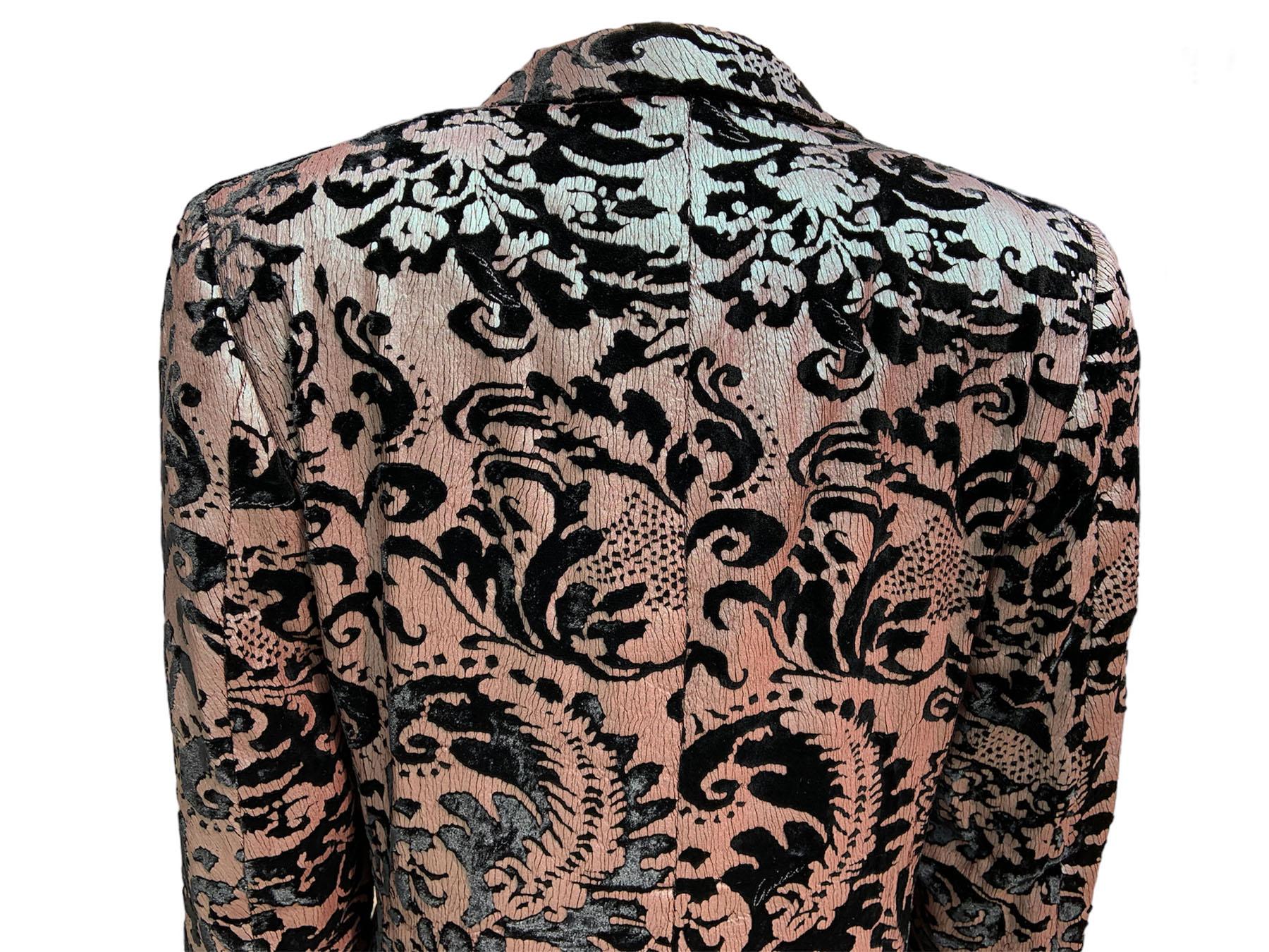 Tom Ford for Gucci SS 2000 Gothic Damask Iridescent Paint Velvet Blazer 48 US 38 For Sale 5