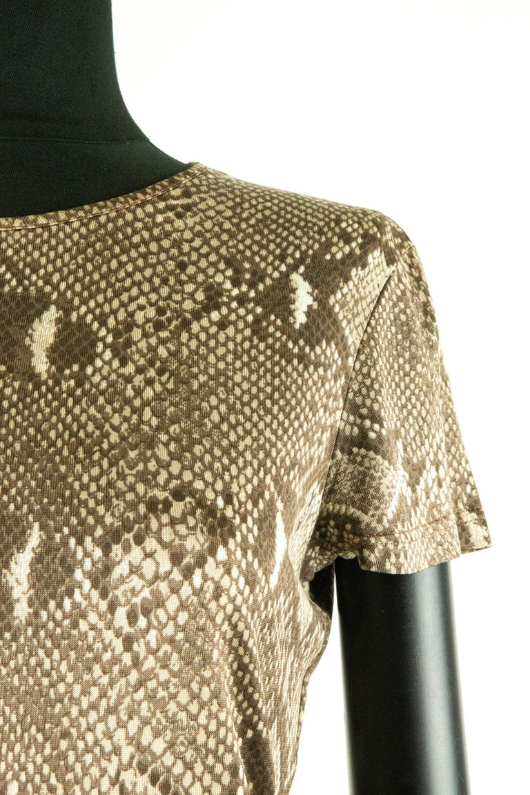 Tom Ford For Gucci SS 2000 Maglietta in jersey con pelle di