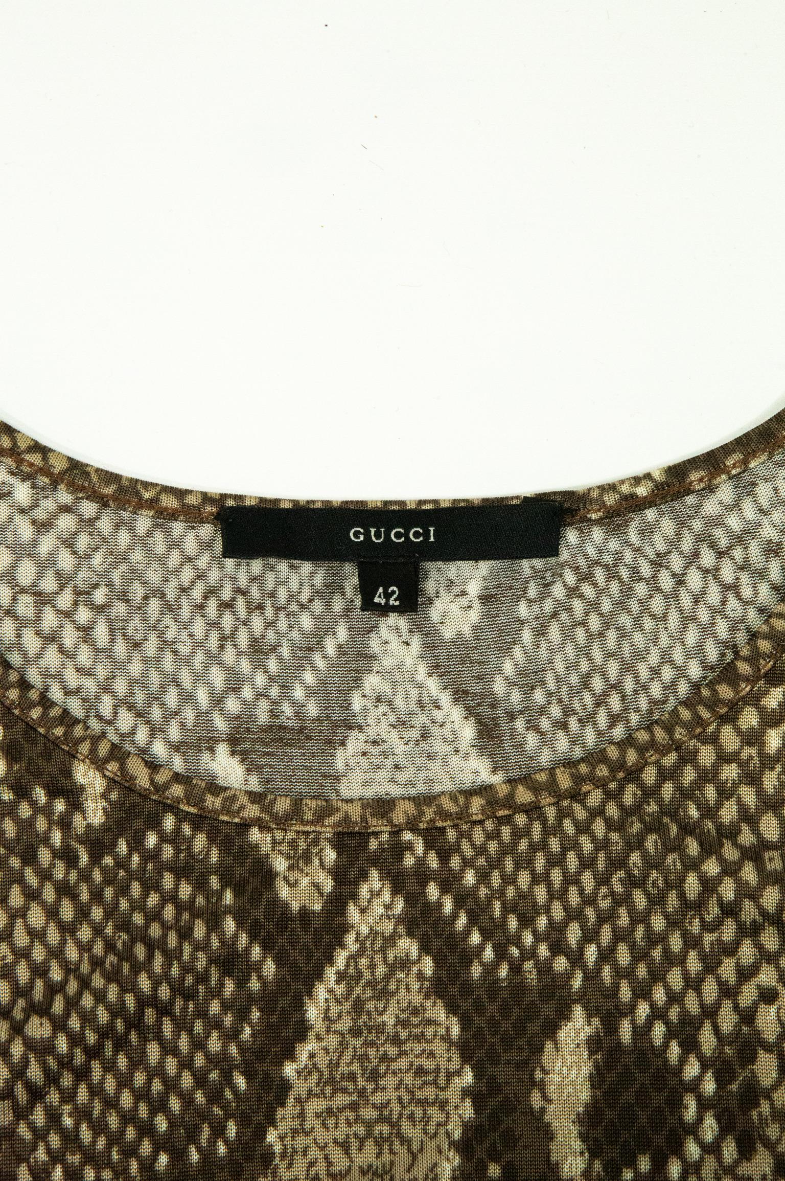  Tom Ford For Gucci SS 2000 Snakeskin Jersey T-Shirt In Good Condition For Sale In London, GB