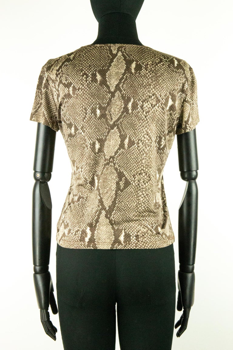Tom Ford For Gucci SS 2000 Snakeskin Jersey T-Shirt For Sale at