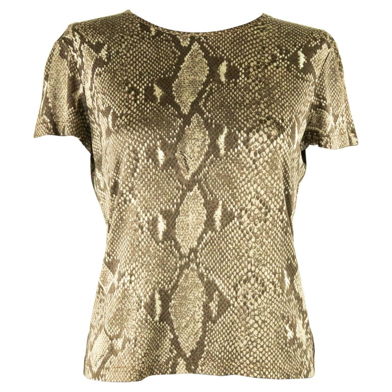 Tom Ford For Gucci SS 2000 Snakeskin Jersey T-Shirt En vente sur